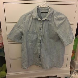 Zara Chambray Short Sleeve Shirt
